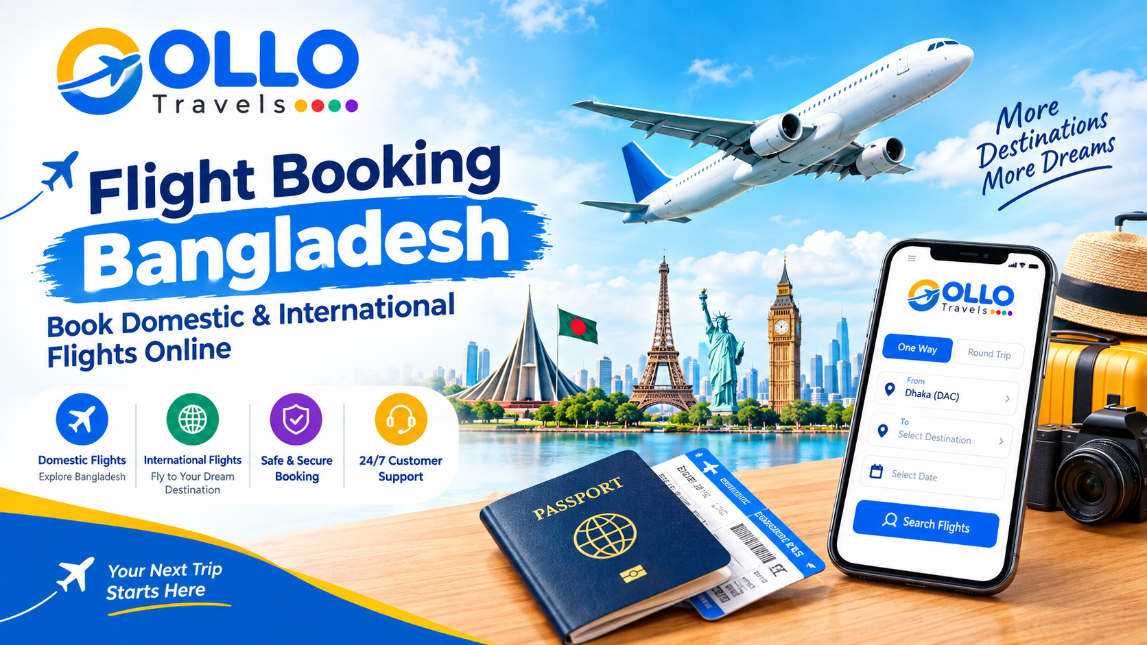 Flight Booking Bangladesh – Book Domestic & International Flights Online